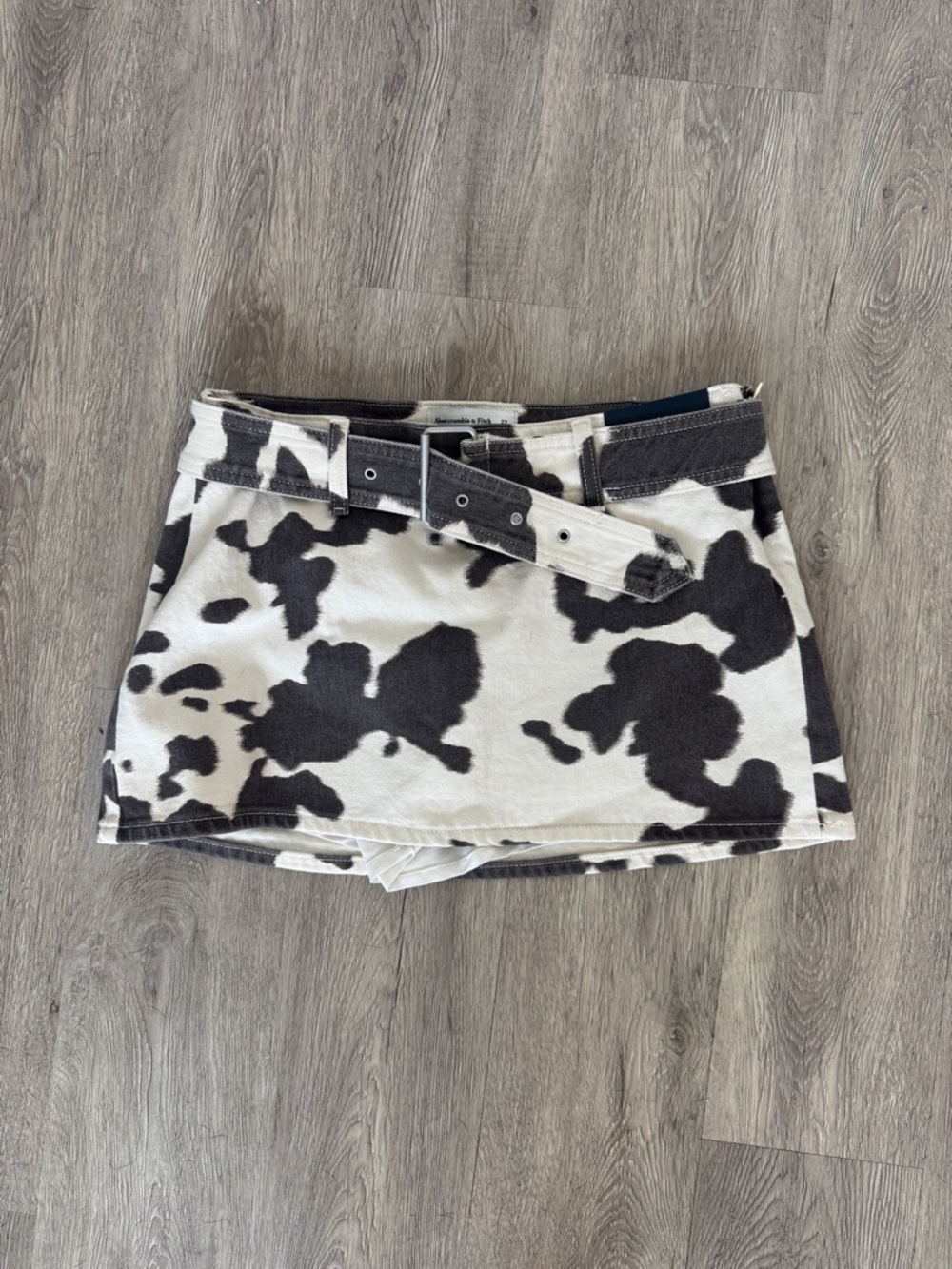 Abercrombie & Fitch denim cow print skirt